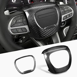 Real Hard Carbon Fiber For Dodge Challenger Durango Charger 2015-2023 Steering Wheel Airbag Sticker Cover Trim for Dodge Carbon