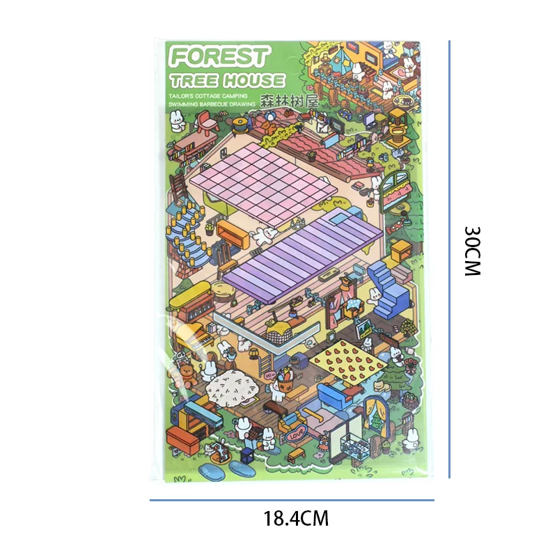 Миниатюрный пейзаж, уникальные красочные упакованные наклейки, интерактивные ручной работы для снятия стресса, новинка 2025 года