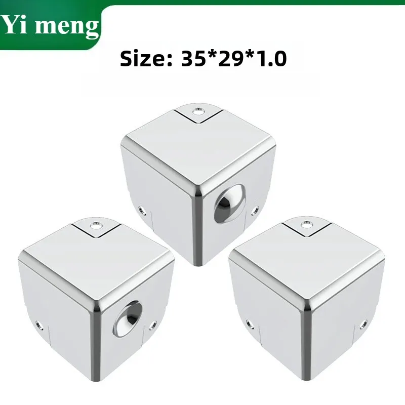 4 pieces of anti-collision accessories - stainless steel and aluminum three-sided corner guards and metal corner bracket