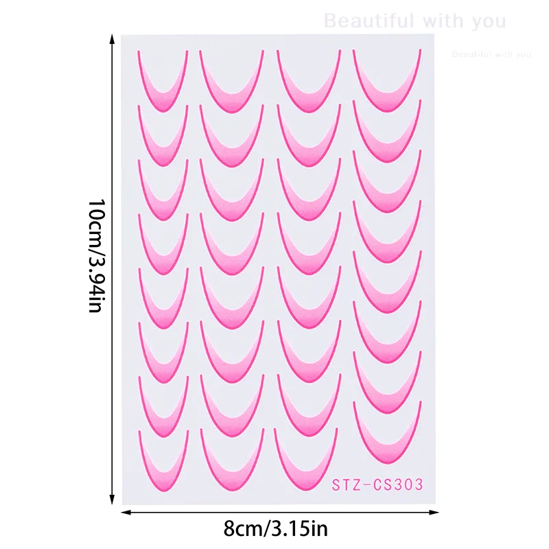 1Pcs Gradient Color Line Design French Nail Art Stickers Self-adhesive Ail Tips Guides For DIY Decoration Stencil Tools