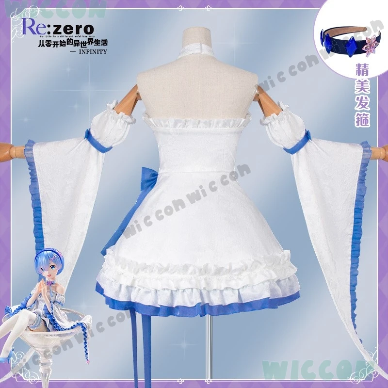New Cos Isekai Seikatsu Re:zero Rem Figure Same Style Cosplay Lolita Anime Cosplay Costume Wig Halloween Clothes Girl Dress