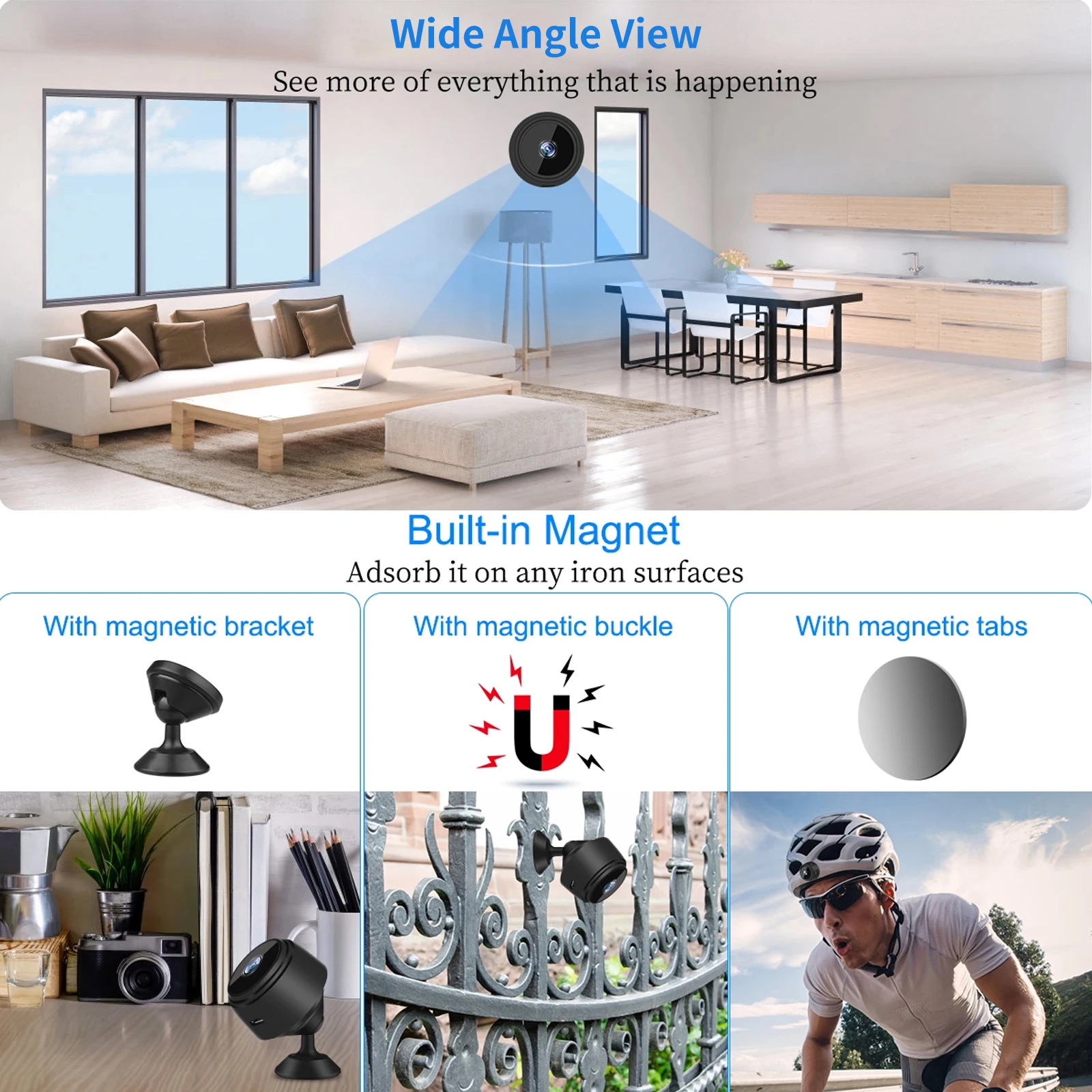 New A9 Camera WiFi 1080P HD Voice Recorder Wireless Mini Camera Video Surveillance Network Camera Smart Home Video Surveillance