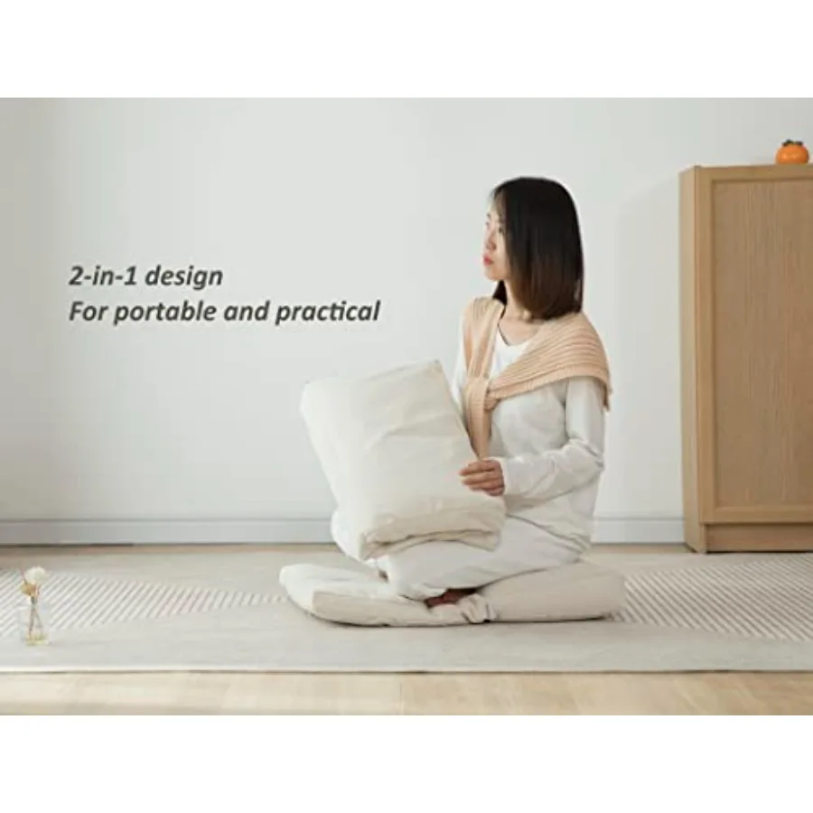 Meditation Cushion, Meditation Pillow and Zabuton 2-in-1 Portable Design 50 * 70CM .