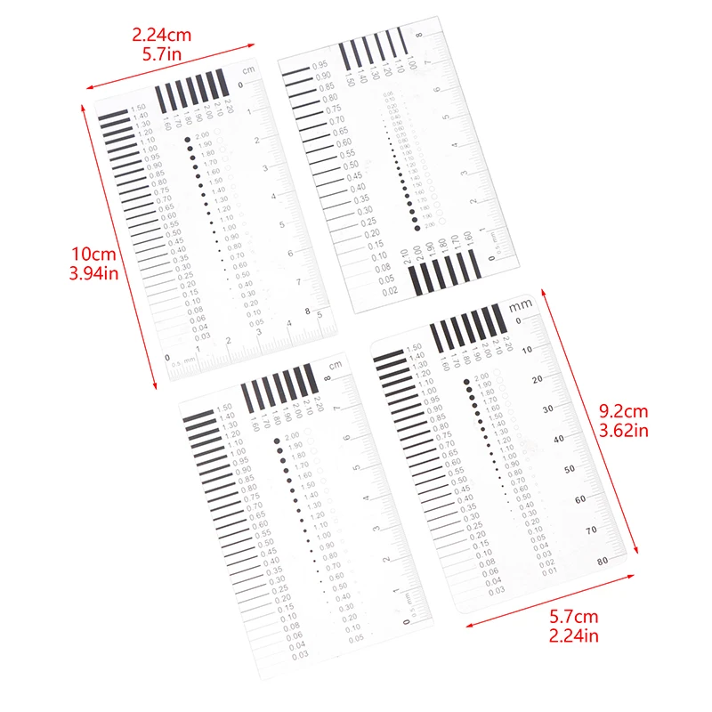 Measuring Pass Badge Gauge Stain Card Point Gauge Wire Gauge Transparent Film Ruler Welding Gage Stain Crack Contrast Ruler