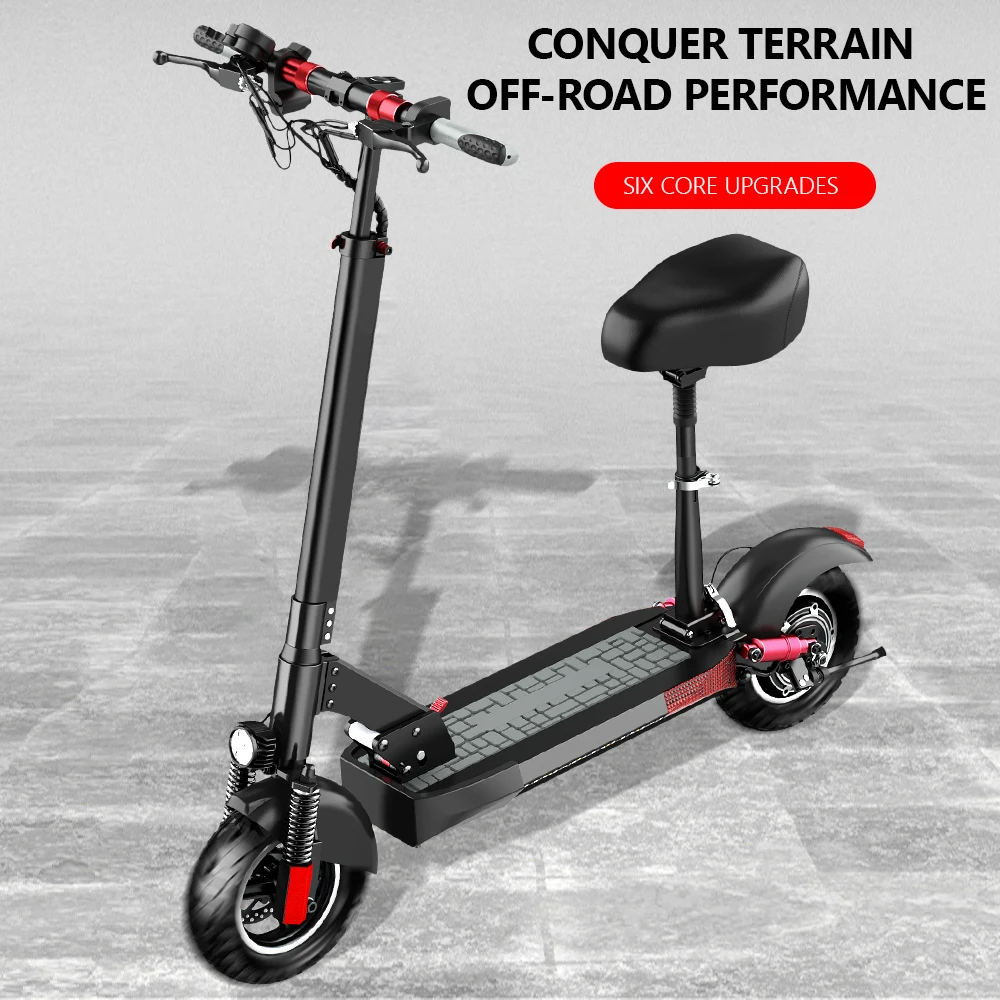 Popular 45km/h E Scooter 10 Inch Big Wheel 48v Fast Off Road Rear Motor 800w Escooter Adult Electric Scooter With Seat