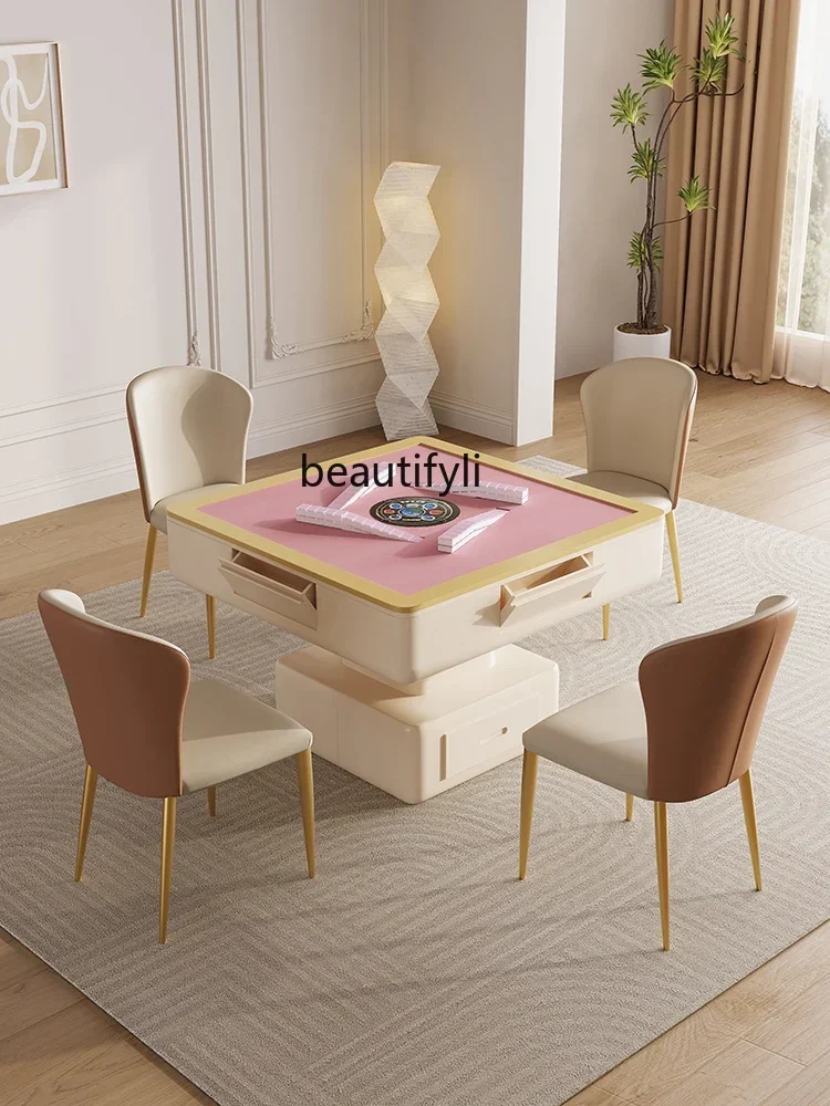 

SS newRock slab cream wind lift coffee table mahjong machine automatic mahjong table dual-purpose