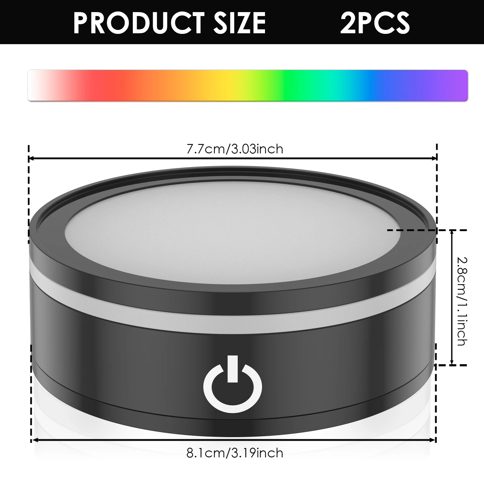 LED Light Base Touch Control Light Display Base 6 Lighting Modes LED Display Base 2 Power Supply Modes LED Lamp Base for Bedroom