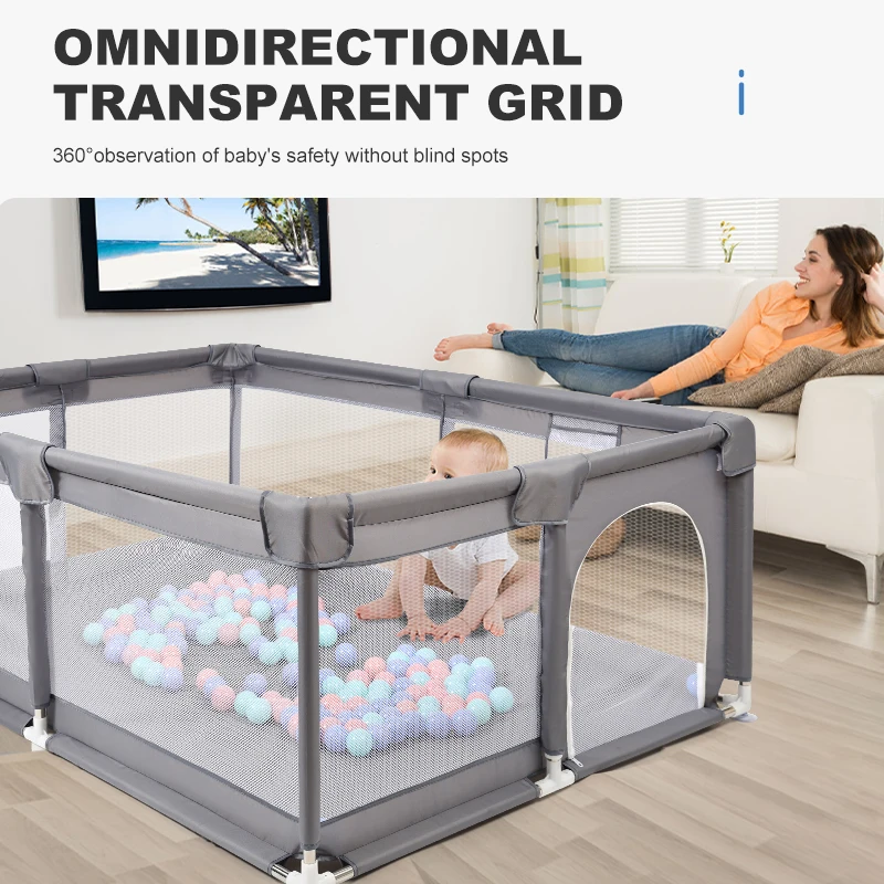Baby Park Guardrail Fence Playground Safety Foldable Modular Child Bed Edge Protector Playpen For Kids