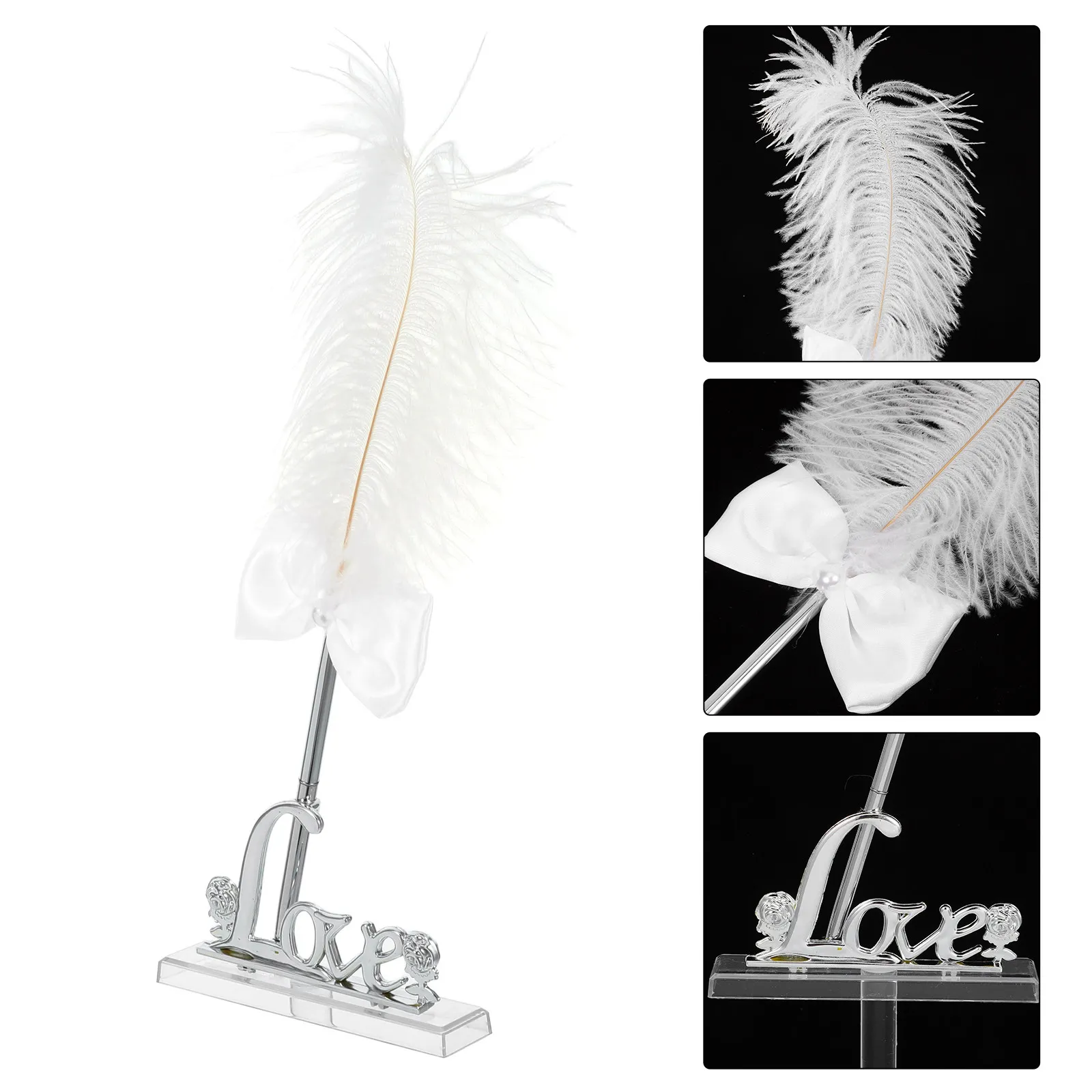 

Premium Metal Wedding Signing Pen Featuring Stylish English Letter Base Convenient Guest Book Writing Tool for Weddings