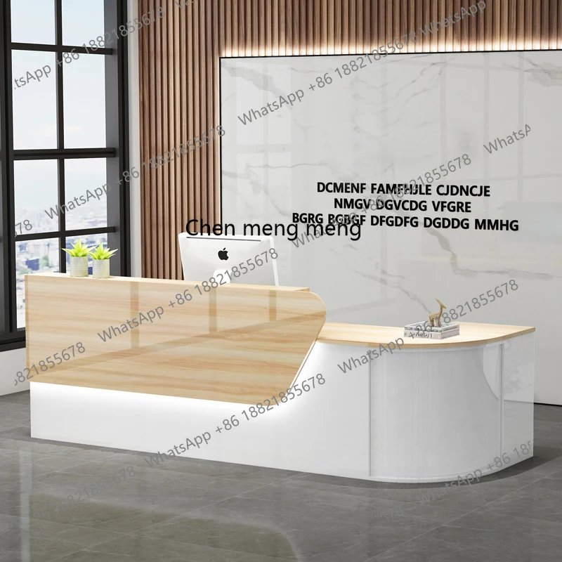 

Checkout page Simple modern clothing store Milk tea small counter table curved rounded corner front desk