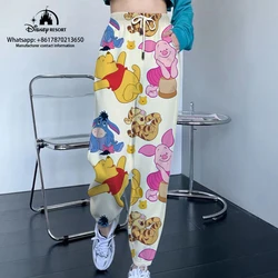 Winnie the Pooh and Mickey Minnie Kawaii Women's Fashion Casual Jogging Sweatpants Street Style Versatile for Little Feet