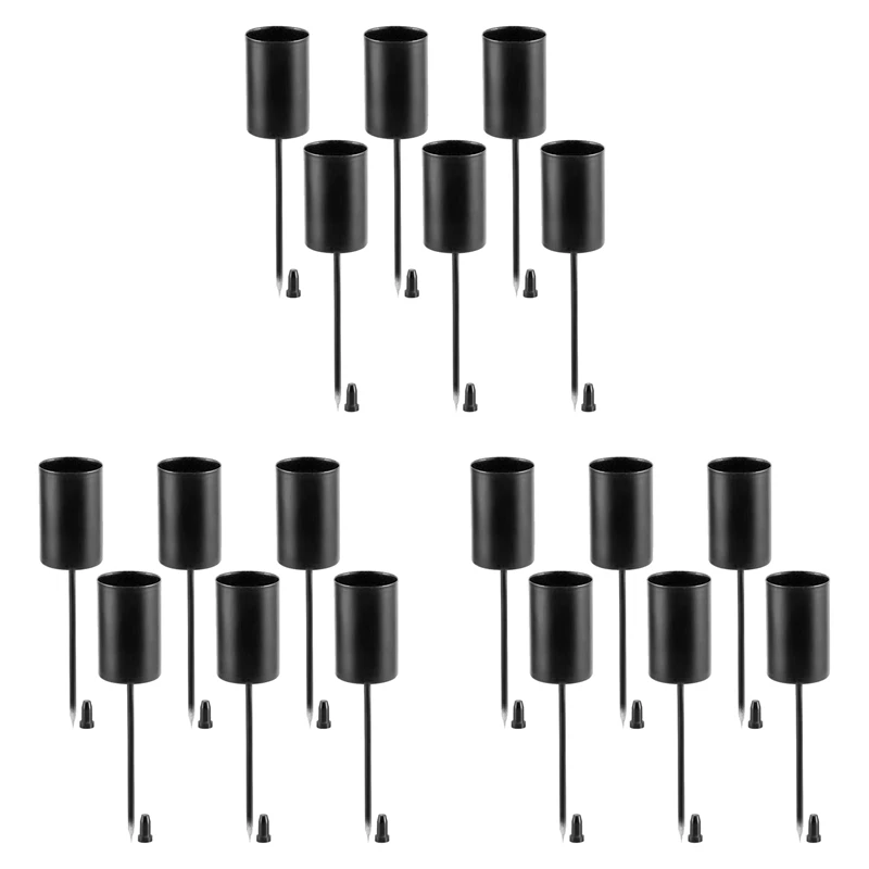 Candle Holders, Advent Wreath, Candle Sticks, Advent Wreath, Candle Holder, Taper Candles With Skewer, 18Pcs Black