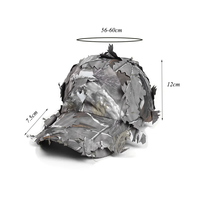 American Field Training Leaf Biomimetic Camouflage Soft-Top Quick-Dry Water-Resistant Jungle Concealment Outdoor Baseball Cap