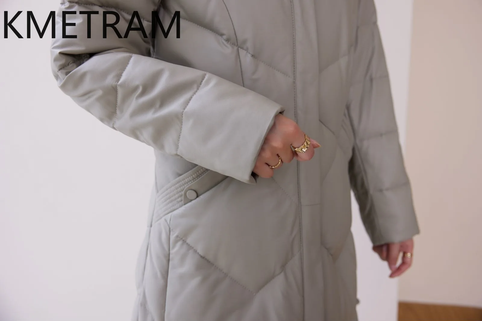 Piumino in pelle di pecora al 100% Piumini lunghi in vera pelle da donna con cappuccio Collo in pelliccia di volpe 2025 Abiti invernali Donna Scialleхоilikк