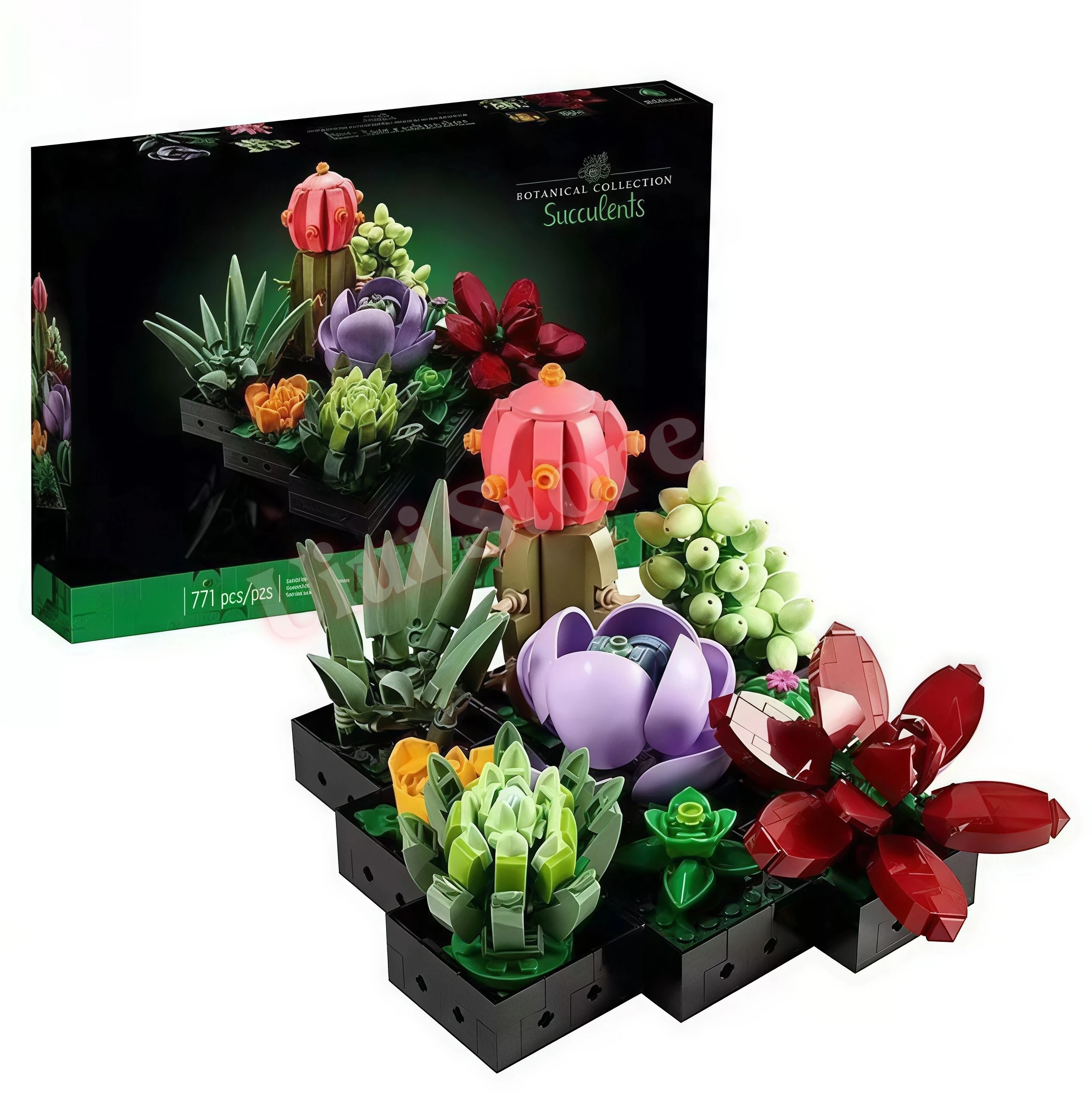 Artificial Flower Bouquet Building Blocks Set DIY Botanical Collection Home Decor Rose Orchid Potted Plant Women Mom Wife Gifts image 3