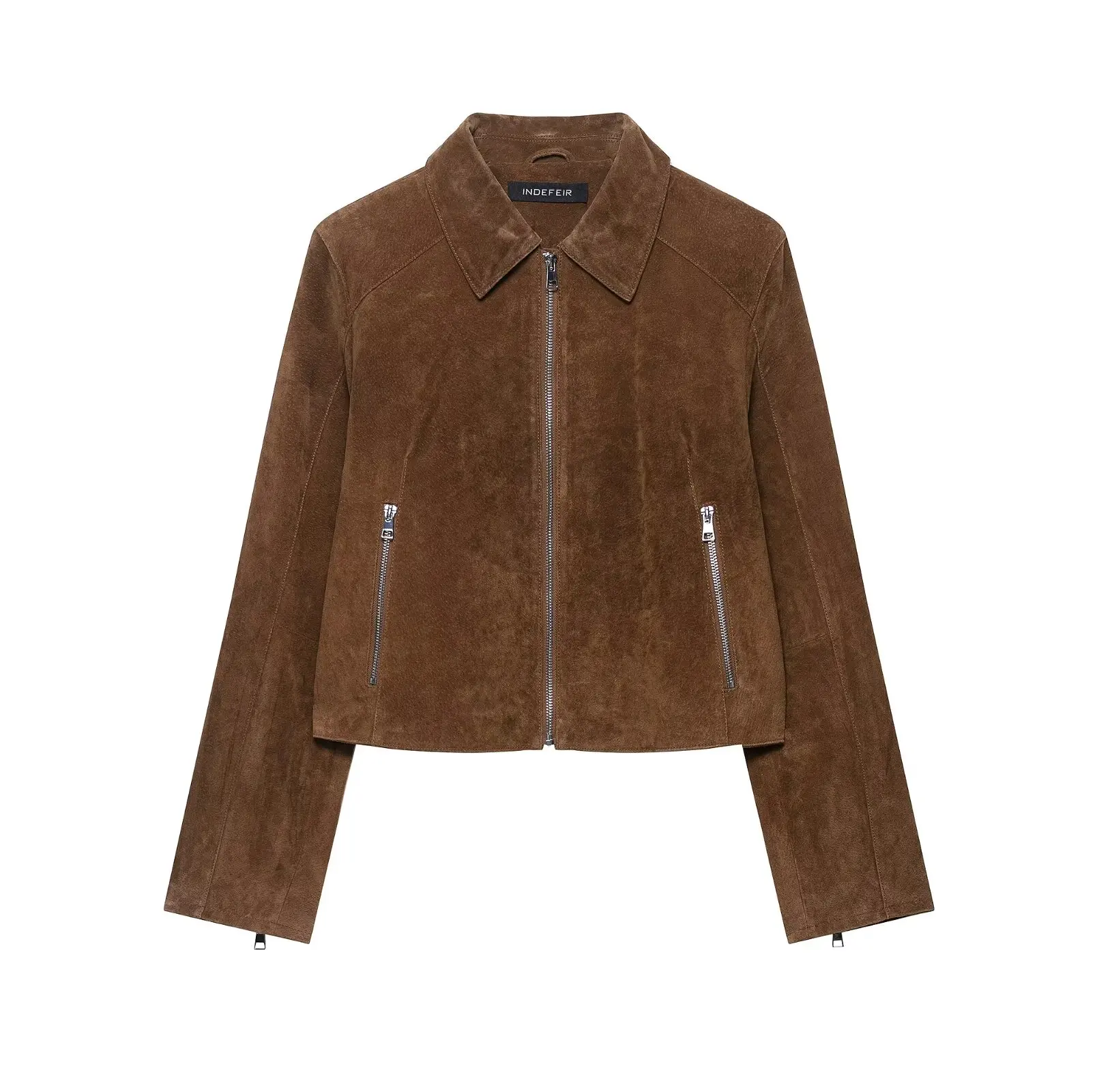 

2025 Minimalist Comfortable Cropped Jacket Women's Zip-Up Cropped Jacket New Style Women's Jacket
