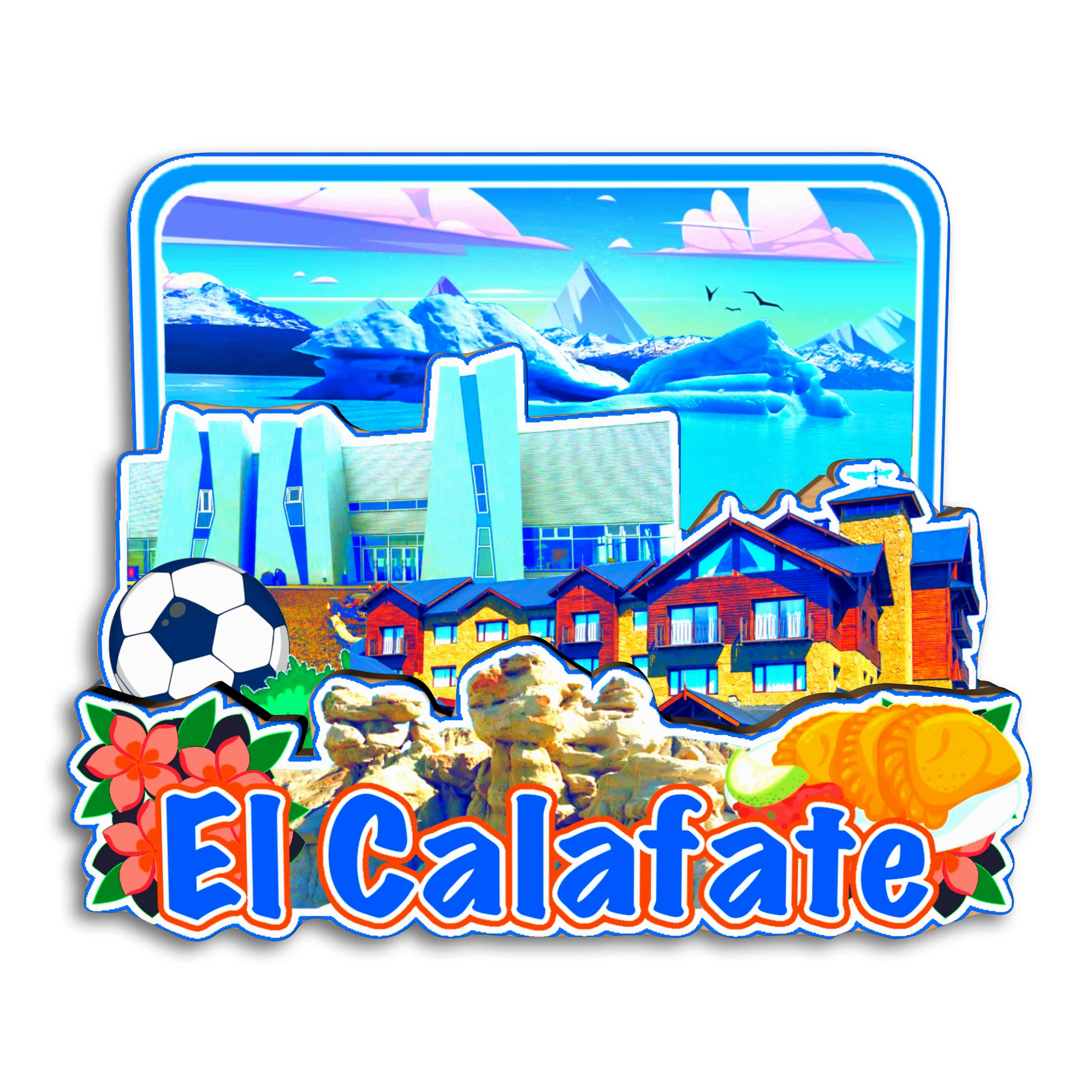 El CalafateSan كارلوس دي باريلوشي Ushuaia Puerto Iguazu Mendoza الأرجنتين الولايات المتحدة الأمريكية مغناطيس الثلاجة هدية تذكارية للسفر