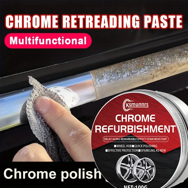 

100 г хромированная паста для ремонта, обновление для украшения гальванического покрытия автомобиля, алюминиевые колеса, бамперы, полировка и электропель