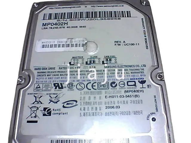 

original 100% authentique 40G 2.5inch IDE MP0402H 5400PRM 8M