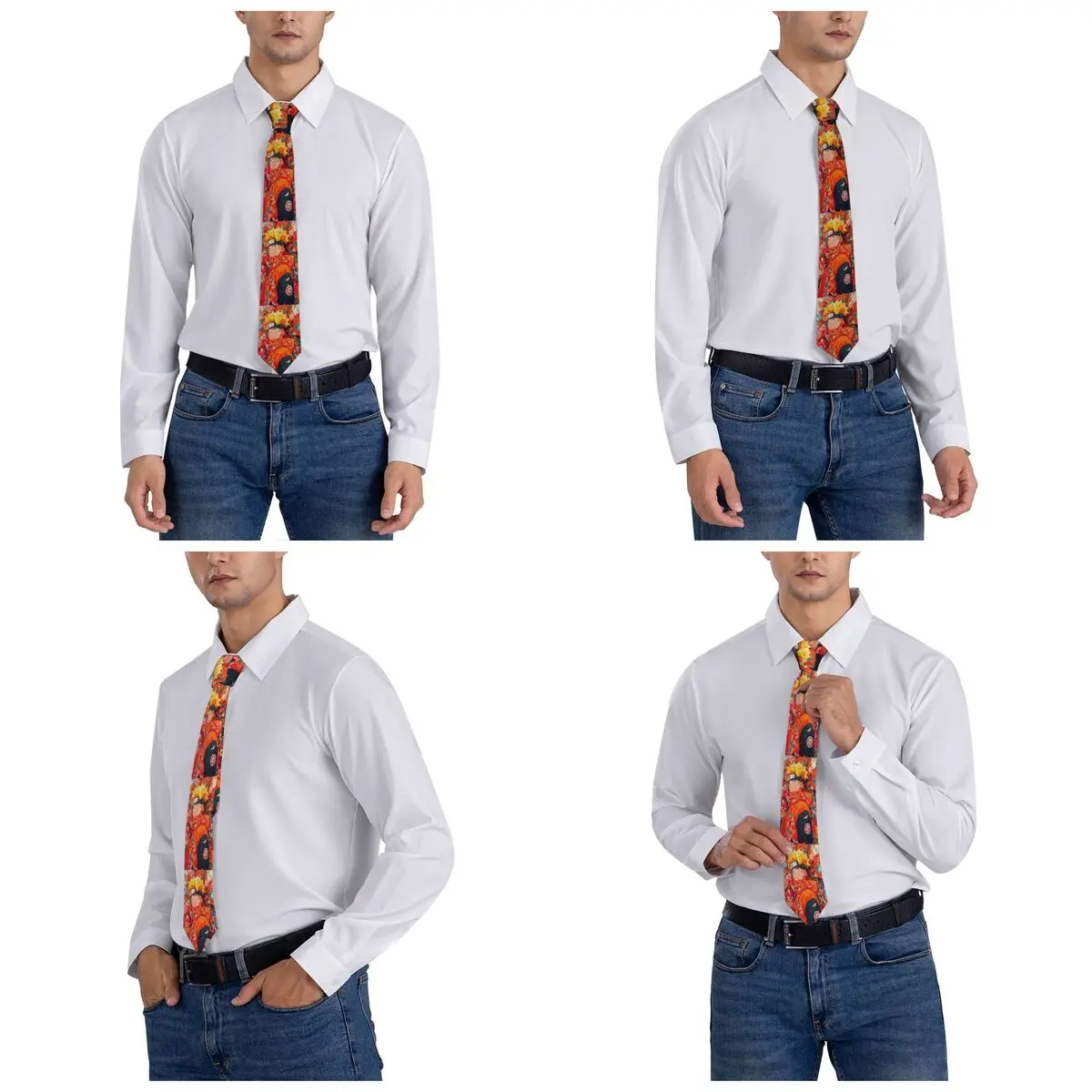 مخصص رسمي U-Uzumakies N-Narutoes كاريكاتير ربطات العنق الرجال الحرير المشارك ربطات العنق لمكتب Cravat