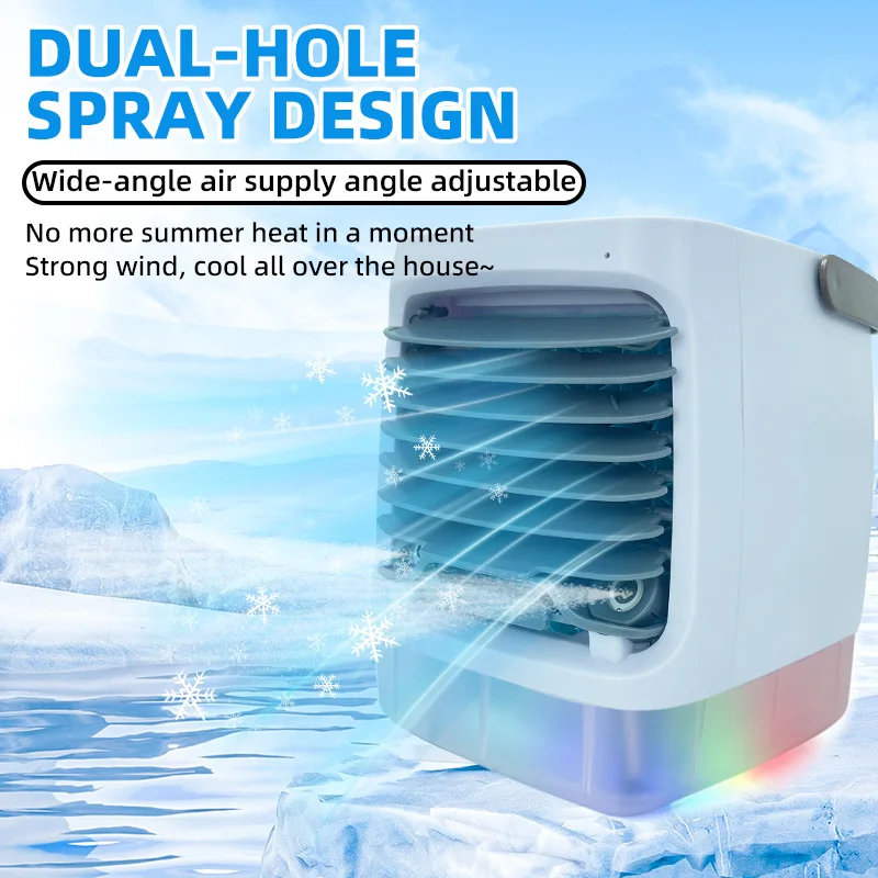 Double-hole Spray Cooler New Portable Water-cooled Fan Mini Home Desktop USB Small Fan Silent