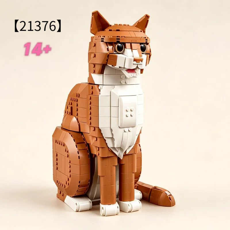 21376-2026-nuove-idee-gatto-cartone-animato-carino-gatto-arancione-gatto-in-smoking-blocchi-da-costruzione-puzzle-da-assemblare-modellini-giocattolo-per-regali-di-compleanno