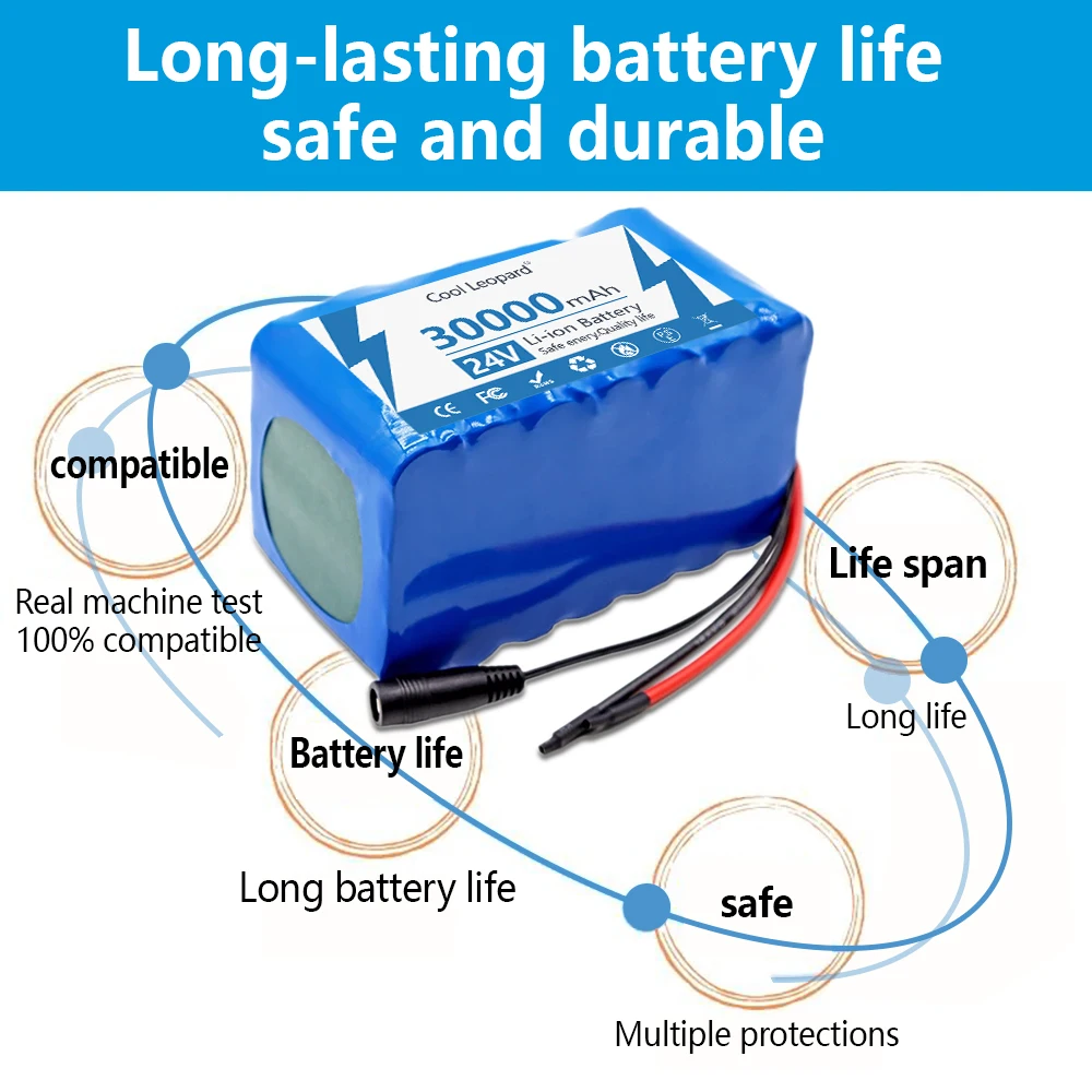 6s4p 24V 30Ah 18650 Battery Lithium Battery 25.2v 30000mAh Moped /Electric/Li Ion Battery Pack