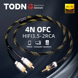 Kabel RCA radio HiFi kabel Audio 3.5mm do 2RCA AUX złącze RCA rozdzielacz 3.5 Y do wzmacniaczy Audio do kina domowego kabel RCA