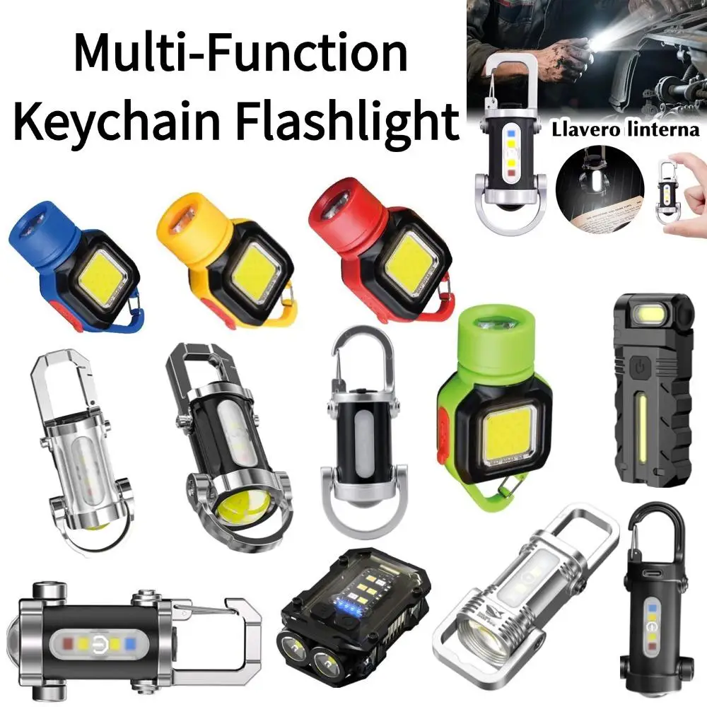 

Многофункциональный фонарик-брелок с 7 режимами освещения - миниатюрный портативный COB-прожектор и аварийный сигнальный фонарь для рюкзака