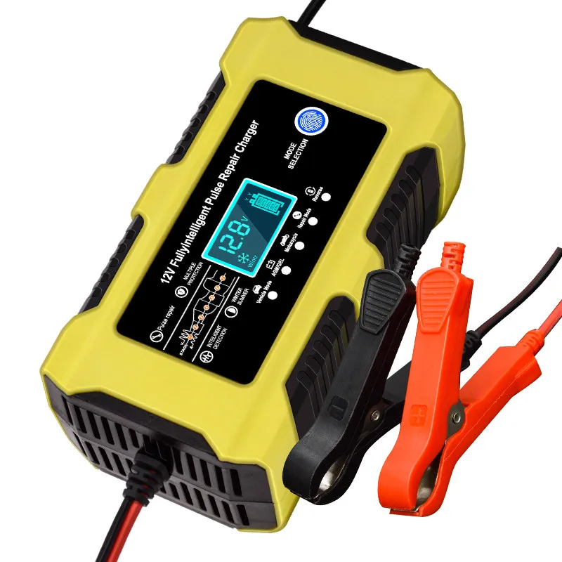 Car Battery Charger 12V 6A Smart Fully Automatic Battery Charger with Touch Screen Car Truck Motorcycle Lead Acid Batteries