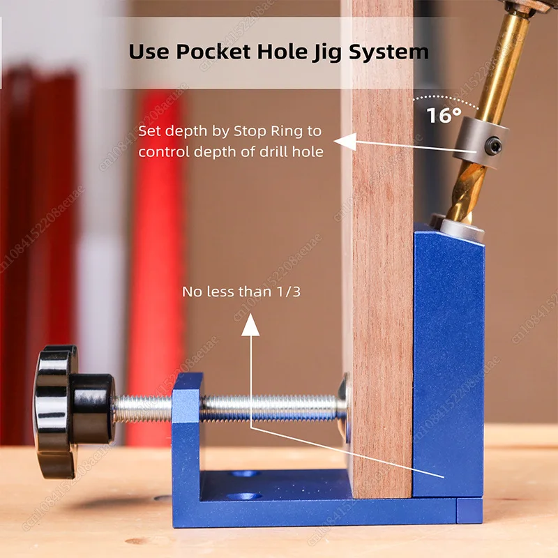 Pocket Hole Drill Guide Dowel Jig Oblique Hole Locator Drilling Kit With 9mm Drill Bit  Aluminum Alloy Woodworker DIY Tools New