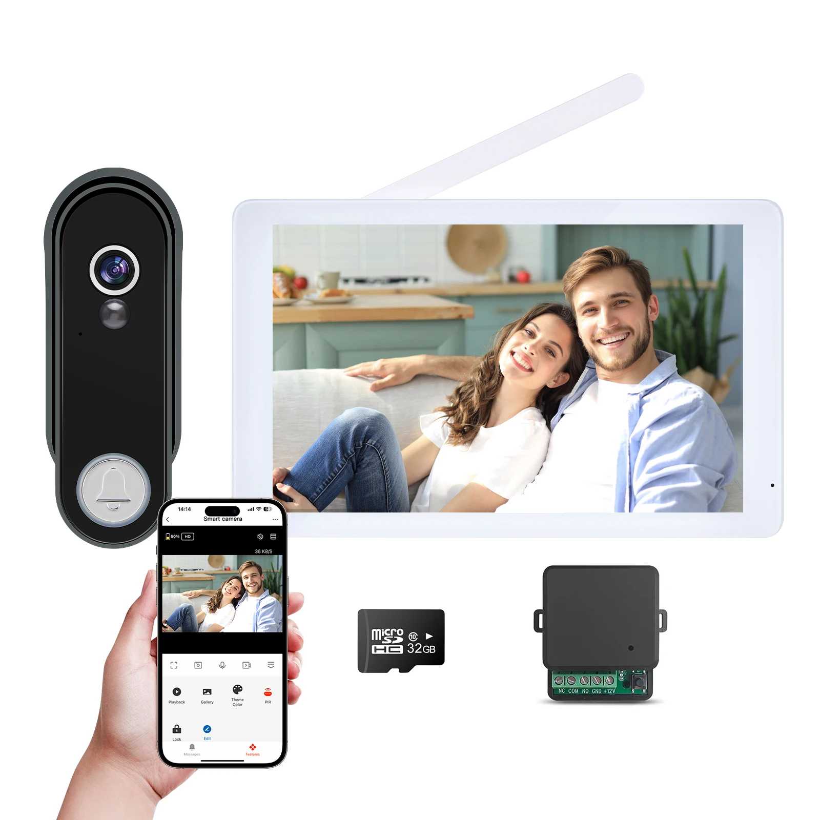Tuya Doorbell Camera with Monitor Smart Video Door Phone HD 1080P Multiple Languages Easy Installation Motion Detection