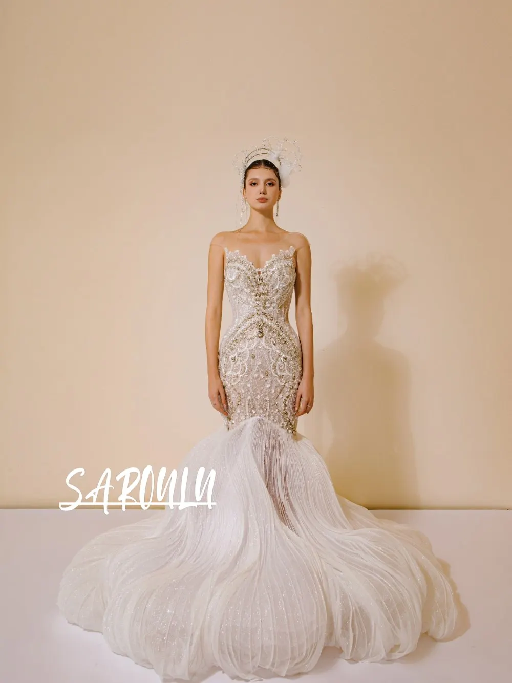 

Luxury Handmade Beaded Mermaid Evening Dress Unique Fashionable Sequined Crystal Embroidery Corset Customized Wedding Party Wear