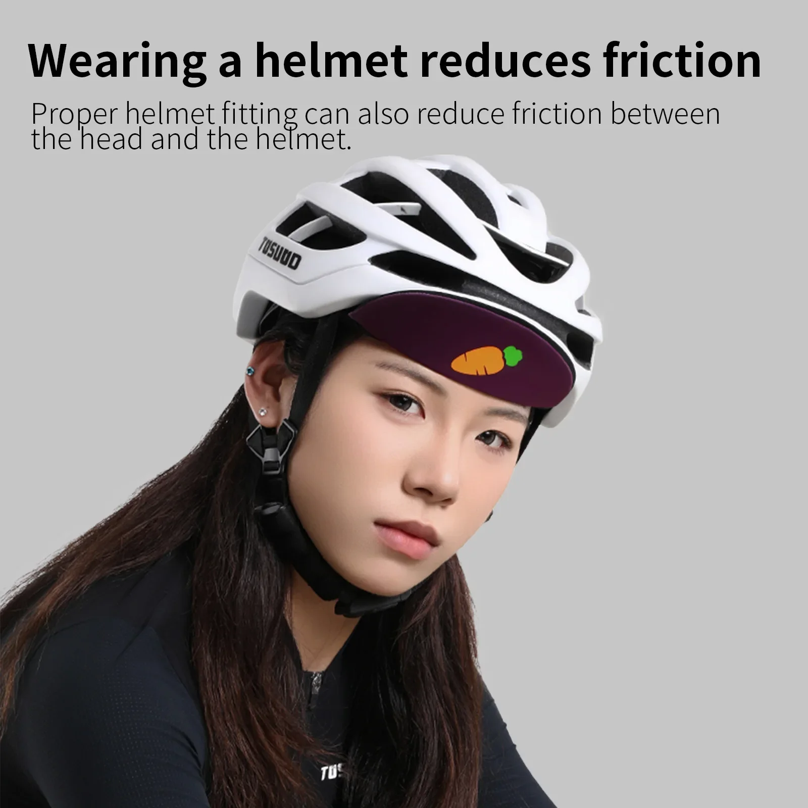 TOSUOD التجفيف السريع الدراجات قبعة الجزرة الطباعة تصميم العصابة تنفس الشمس حماية الدراجة قبعات الرياضة إطلاق العرق قبعة