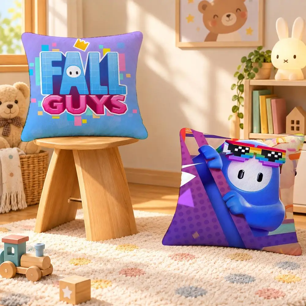 Game Fall Guys Party Gamer Cushion Cover Personalized Soft Plush Pillow Living Room Home Sofa Bedroom Office Car Cushion