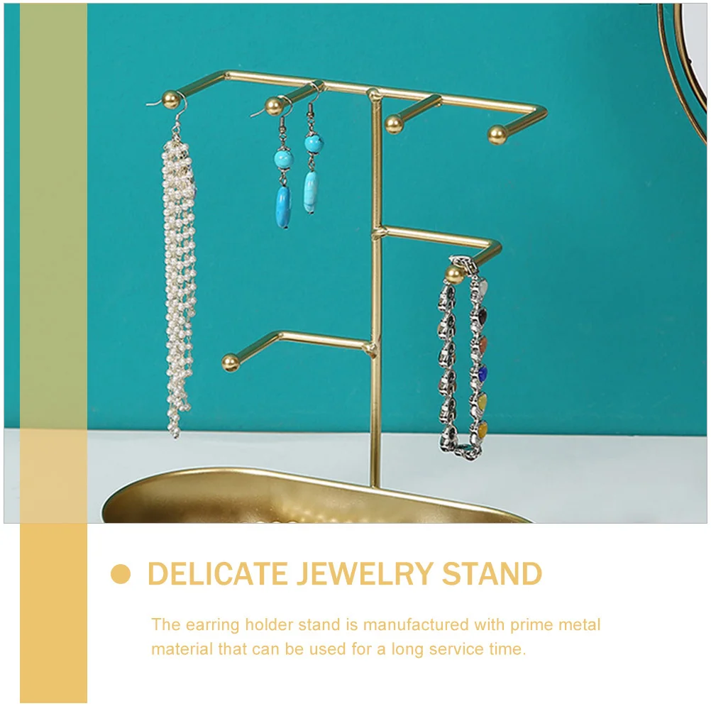 

Metal Earring Holder Stand For Jewelry Necklace Organizer Desktop Storage Rack Home Supplies Display Holder