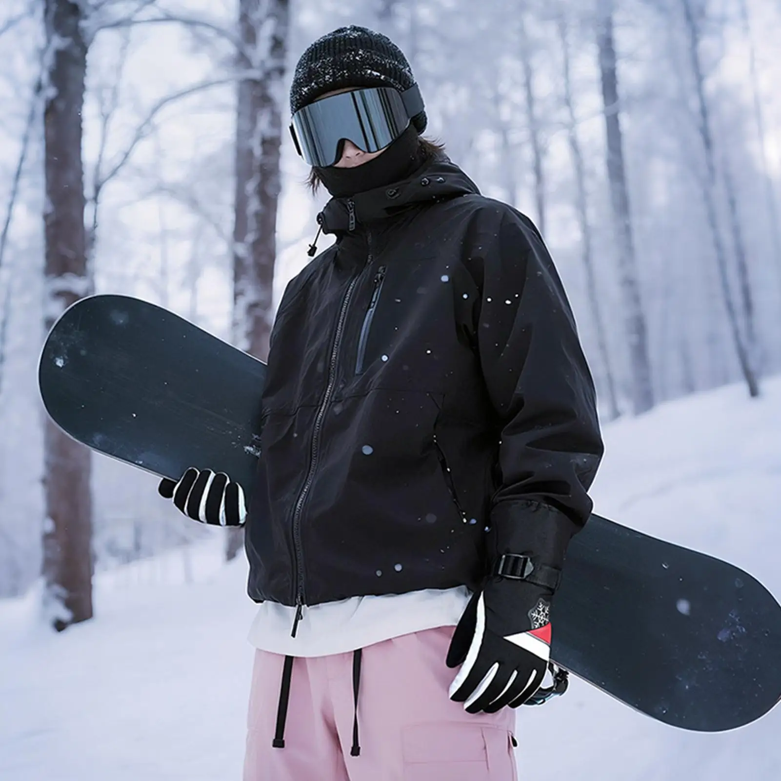 Guantes de nieve a prueba de viento para ciclismo, manoplas cálidas para esquí y nieve para mujer, motociclismo, conducción, ciclismo, correr, senderismo, trabajo