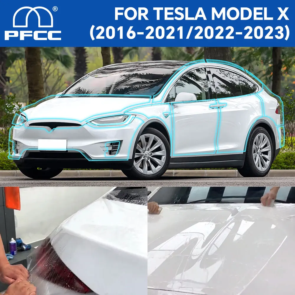 

Для Tesla Model X 2016-2021 нарезанная Защитная пленка для краски автомобильный прозрачный комплект наклеек PPF ТПУ прозрачные аксессуары для тела Стайлинг