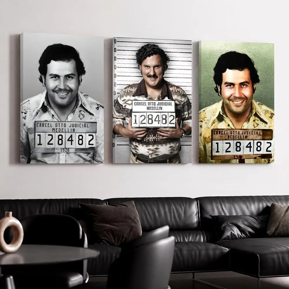 Classic Movies P-Pablo Escobar Framed Wall Painting Canvas Poster Ready to Hang Wall Art for Bedroom Living Room Home Decor Gift