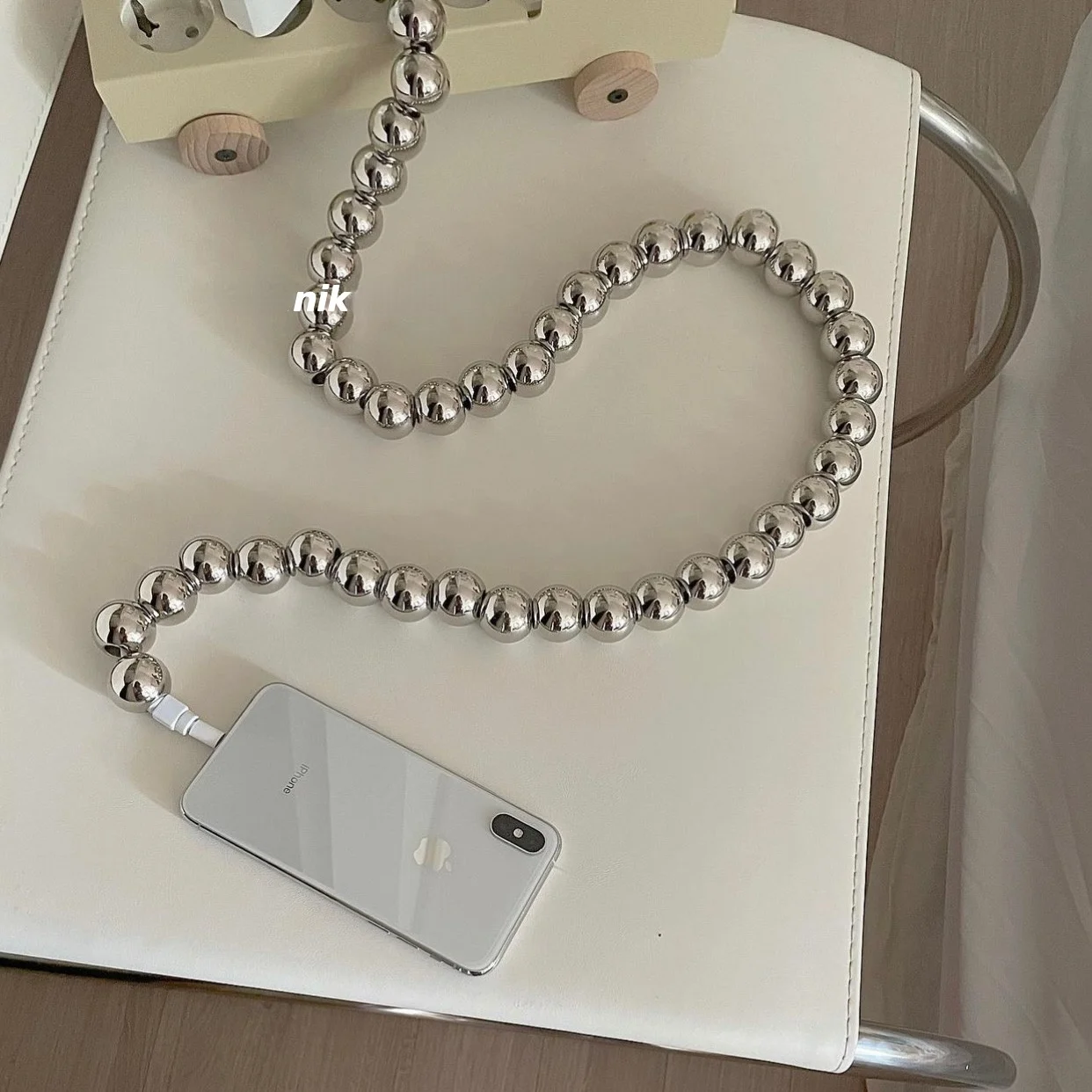 Korean ins style niche design cyberpunk future technology mobile phone data cable 1m iPhone charging cable image 5