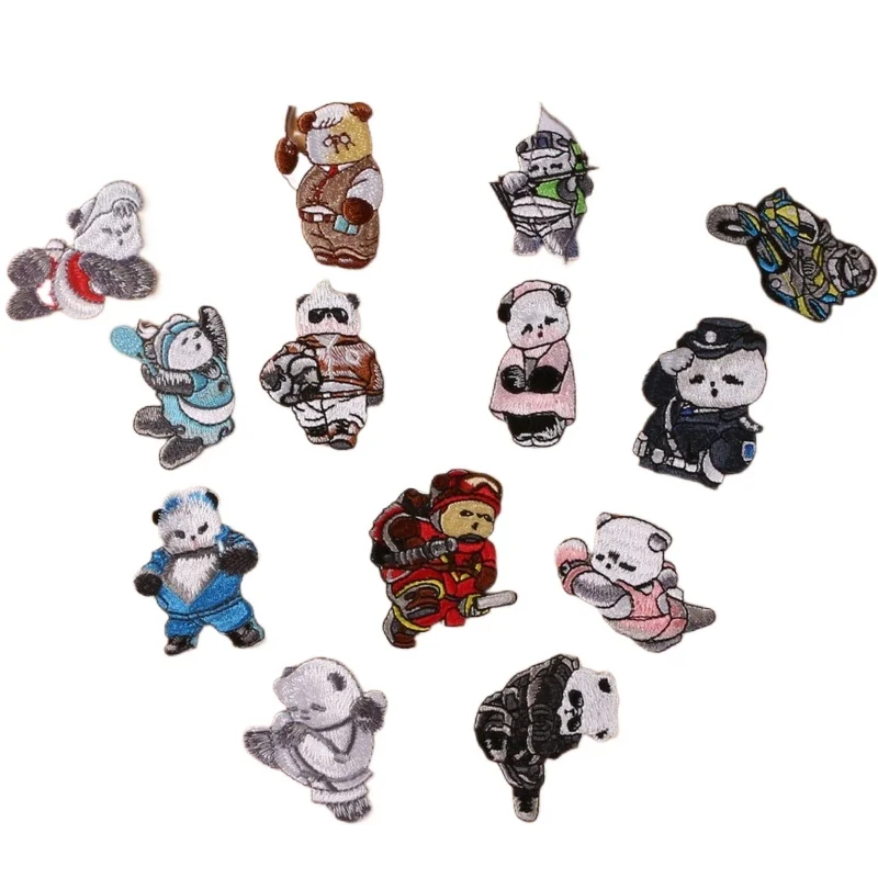 

30pcs/Lot stick-on Anime Embroidery Patch Panda Kung Fu Clothing Decoration Accessory Craft Diy Applique