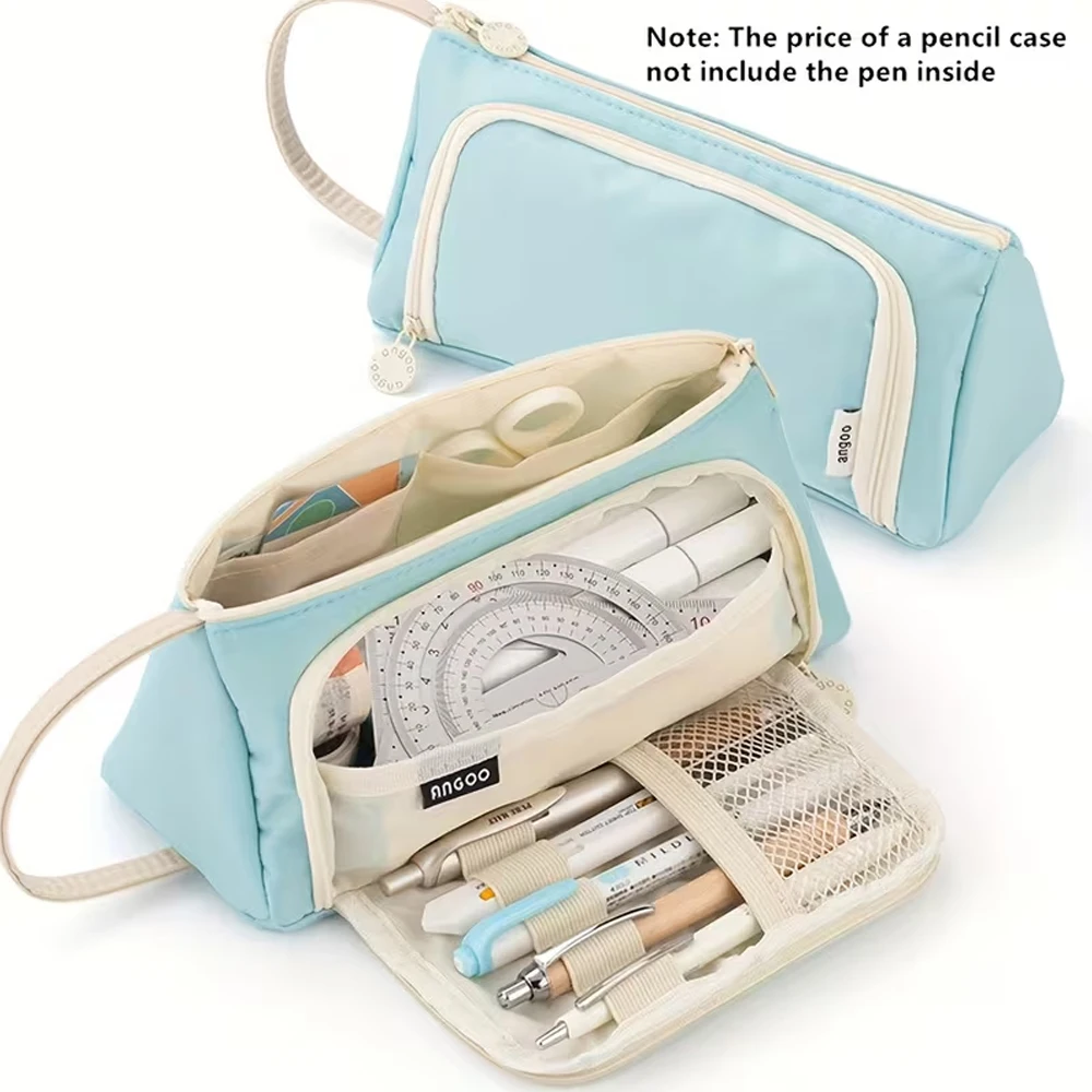 Portable Pencil Case, Large Capacity Pencil Case, Stationery Bag, Stationery Box, Multifunctional Pencil Pouch, Pencil Box, School Supplies, Office Supplies, School Storage Bag, Gift, Makeup Storage Bag, Office Desk Storage Bag