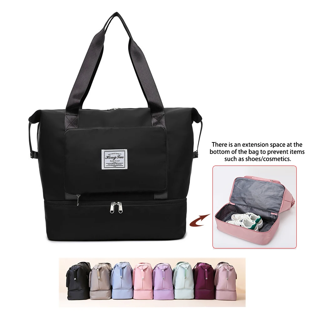 Folding Travel Bags with shoe space Waterproof Tote Luggage Bag for Women 2023 Multifunctional Handbag