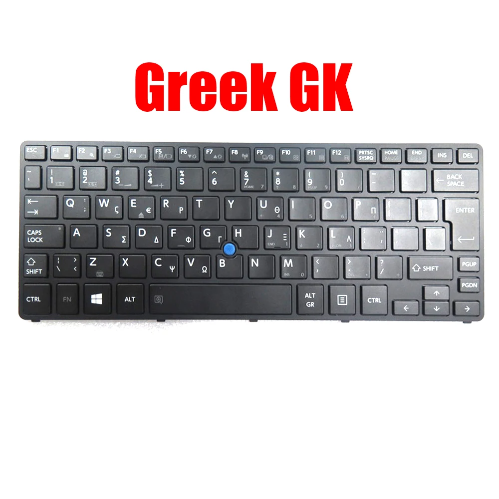 

G83C000FR3GK Клавиатура для ноутбука Toshiba для Portege Z20T-B Z20T-C NSK-V12BN 0L 9Z.NAJBN.20L Греческий GK Черный с подсветкой и точками