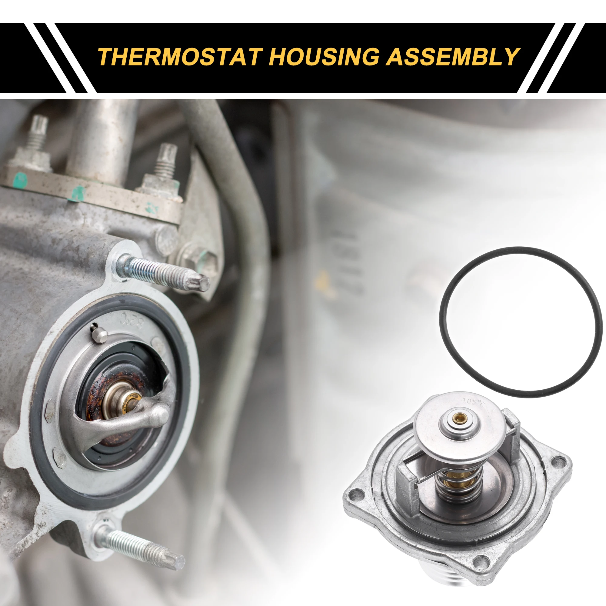 

X Autohaux Engine Coolant Thermostat Housing Assembly for BMW 540i 740i 4.4L V8 1997-1998