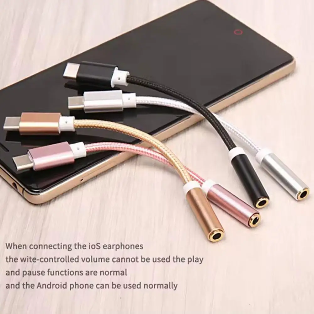 For Samsung Type-C Audio Adapter Cable To 3.5mm Jack Audio Cable Headphone Aux Adapter For Galaxy S23 Ultra Note 10+ 20 P8O6