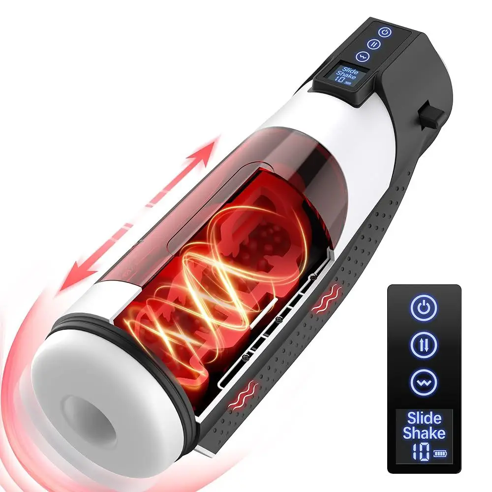 8 بوصة التلقائي التوجه ذكر الاستمناء LCD الضارب اللسان الحقيقي جيب كس الجنس مضخة كس الاستمناء لعب للرجال