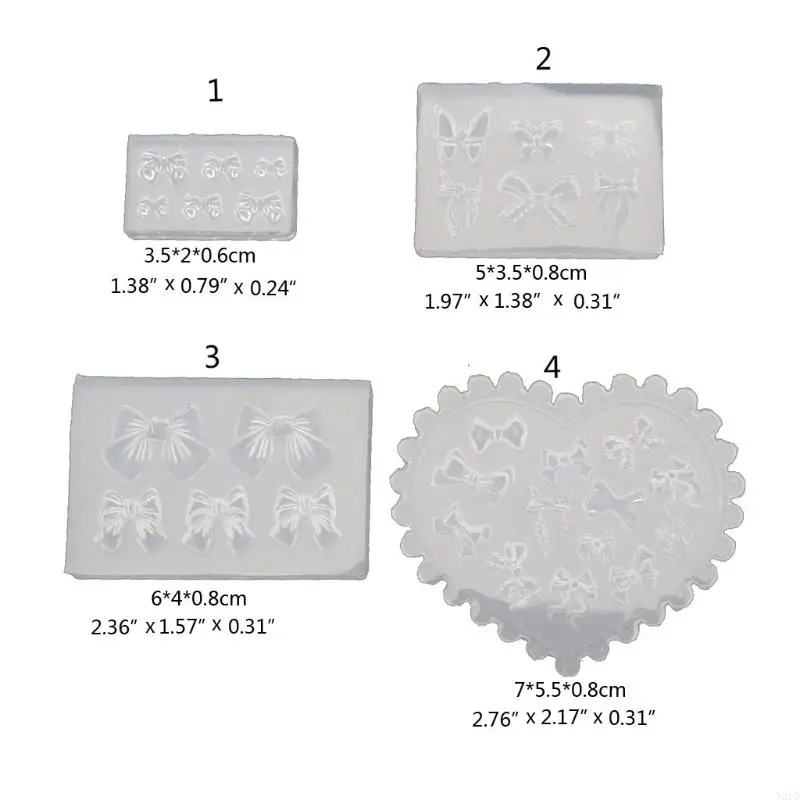 3D mini bowknot stampo silicone intaglio intagliato intagliato stampo gel utensili manicure n2ud