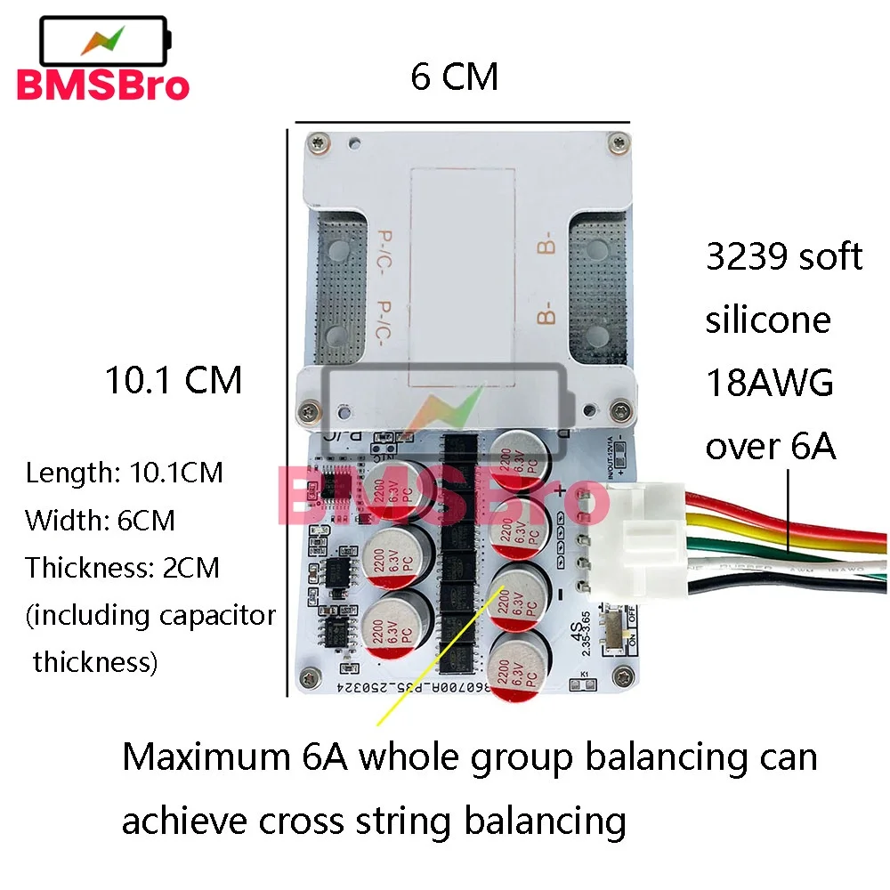 

BMS 4S 5.5A Lifepo4 Балансир батареи Эквалайзер Макс. 200A Непрерывный 100A LFP Плата защиты литий-железо-фосфатной батареи