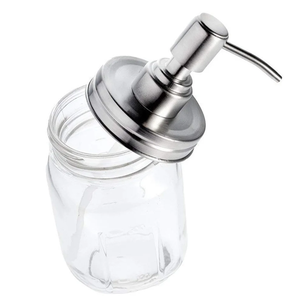 2 Pcs Soap Dispenser Lids Stainless Steel Handwashing Fluid Pump Rust Proof Lotion Mason Jar